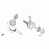 Схема вузла: Поршень і Колінчастий вал для Honda NX500 Dominator