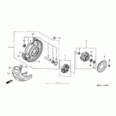 Схема вузла: Заднє колесо для Honda VT750 Shadow Deluxe