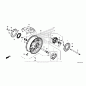 Схема вузла: Заднє колесо для Honda CBR650F