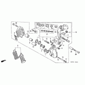 Схема вузла: Передній гальмівний супорт (2) для Honda XL1000V Varadero