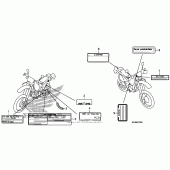 Схема вузла: Інформаційні наклейки для Honda XR650