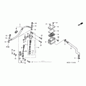 Схема узла: Задний тормозной цилиндр для Honda CBR600 CBR600RR
