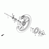 Схема вузла: Переднє колесо для Honda XR600