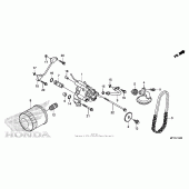 Схема вузла: Масляний фільтр + маслонасос для Honda VT1300 Sabre