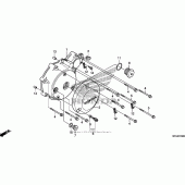 Схема узла: Левая крышка картера для Honda VT750 Shadow Aero