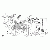 Схема узла: Топливный бак для Honda VT750 Shadow Spirit