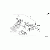 Схема вузла: Задній гальмівний супорт 1 для Honda VT1300 Interstate