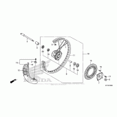 Схема вузла: Переднє колесо для Honda CRF150 CRF150F