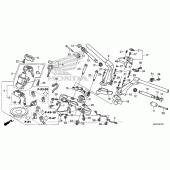 Схема узла: Верхняя траверса & Клипон руля для Honda ST1300 Pan-European Police