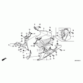 Схема вузла: Middle cowl + lower cowl (l.) Для Honda CBR600 CBR600RR