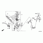 Схема узла: Передний тормозной цилиндр для Honda VFR1200 VFR