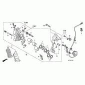 Схема вузла: Правий-передній гальмівний супорт (CB600FA / FA3) для Honda CB600F Hornet
