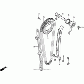 Схема вузла: Ланцюг ГРМ і Натяжитель і Успокоитель для Honda XR650