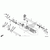 Схема вузла: Gearshift drum (1) для Honda CTX700