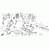 Схема вузла: Верхня траверса & Кліпон керма для Honda CBF1000