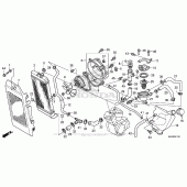 Схема вузла: Радіатор для Honda VT750 Shadow Phantom