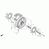 Схема вузла: Переднє колесо для Honda CBR600 CBR600F