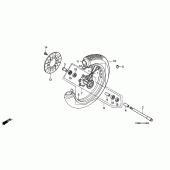 Схема вузла: Переднє колесо для Honda VT125 Shadow