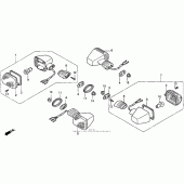 Схема вузла: Front + rear поворотники для Honda CBR900RR CBR919RR Fireblade