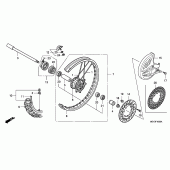 Схема вузла: Переднє колесо для Honda CRF450 CRF450X
