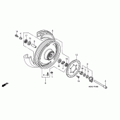 Схема вузла: Переднє колесо для Honda VT1100 Shadow Sabre
