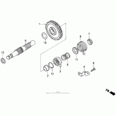 Схема вузла: Привід кікстартера для Honda XR600