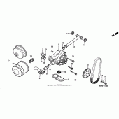 Схема вузла: Масляний фільтр + маслонасос для Honda VT750 Shadow Spirit