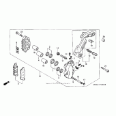 Схема узла: Left передний тормозной суппорт для Honda GL1800 Gold Wing
