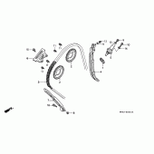 Схема узла: Цепь ГРМ & Натяжитель & Успокоитель (2) для Honda CBR600 CBR600F