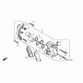 Схема узла: Передний тормозной суппорт для Honda VT1100 Shadow Aero