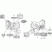 Схема вузла: Інформаційні наклейки для Honda VFR800 VFR