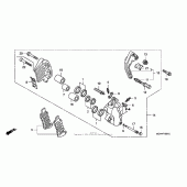 Схема узла: Перед. тормозной супорт (l.) для Honda VTX1800