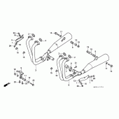 Схема узла: Выхлопная система (CB750F2) для Honda CB750 Seven Fifty