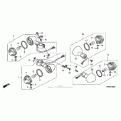 Схема узла: Front + rear turn signal для Honda VTX1300