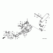Схема вузла: Вихлопна система (VFR750FR / FS / FT / FV) для Honda VFR750F Interceptor