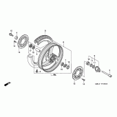 Схема вузла: Переднє колесо для Honda NT650 Deauville