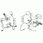 Схема вузла: Ручка керма & Пульт управління рульовой & Троси для Honda XL700V Transalp