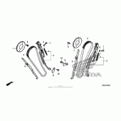 Схема узла: Цепь ГРМ & Натяжитель & Успокоитель для Honda VT750 Shadow Phantom