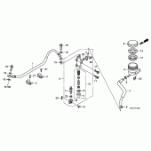 Схема вузла: Задній гальмівний циліндр (CB600F / F3) для Honda CB600F Hornet