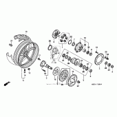 Схема вузла: Заднє колесо для Honda VFR800 Interceptor