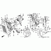 Схема вузла: Радіатор для Honda VT600 Shadow VLX