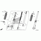 Схема вузла: Вилка передньої осі для Honda CRF230 CRF230M