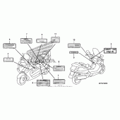 Схема вузла: Інформаційні наклейки для Honda FSC600 Silver Wing