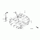 Схема узла: Правая крышка картера для Honda VT750 Shadow Spirit