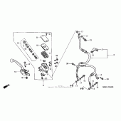 Схема узла: Передний тормозной цилиндр для Honda CBR600 CBR600F4