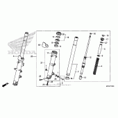 Схема узла: Вилка передней оси для Honda ST1300 Pan-European