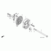 Схема узла: Задний тормозной барабан для Honda VF750 Magna