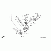 Схема узла: Передний тормозной цилиндр (ST1100A) для Honda ST1100 Pan-European