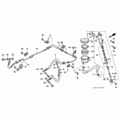 Схема узла: Rr. главный тормозной цилиндр (ST1100AS) для Honda ST1100 Pan-European