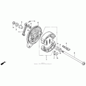 Схема вузла: Задній гальмівний барабан для Honda VT600 Shadow VLX Deluxe